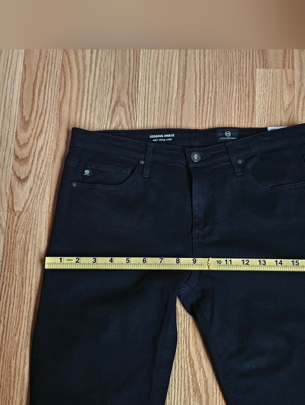 AG Adriano Goldschmied Legging Ankle Super Skinny Jeans Black Women’s Size 29R - Picture 4 of 13